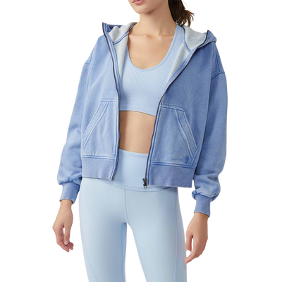 Free People Wild At Heart Zip Up Cropped Jacket